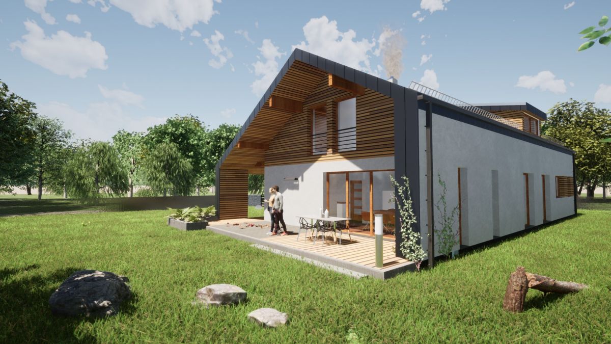 Pod lasem działka z rozpoczętą budową domu